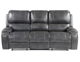 Keily Grey Reclining Sofa with Drop-Down Table by Steve Silver at Eve Furniture