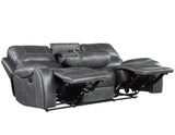 Keily Grey Reclining Sofa with Drop-Down Table by Steve Silver at Eve Furniture
