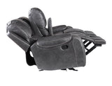 Keily Manual Glider Reclining Loveseat, Grey by Steve Silver at Eve Furniture