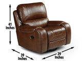 Keily Manual Swivel Glider Recliner, Brown