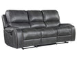 Keily Grey Reclining Sofa with Drop-Down Table by Steve Silver at Eve Furniture
