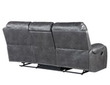Keily Grey Reclining Sofa with Drop-Down Table by Steve Silver at Eve Furniture
