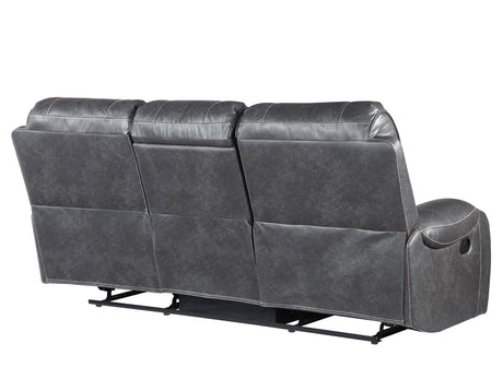 Keily Grey Reclining Sofa with Drop-Down Table by Steve Silver at Eve Furniture