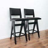 Keira Black PU Bar Stool (Set of 2) by Ashcroft Furniture at Eve Furniture