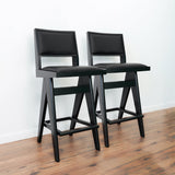 Keira Black PU Bar Stool (Set of 2) by Ashcroft Imports at Eve Furniture