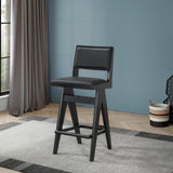 Keira Black PU Bar Stool (Set of 2) by Ashcroft Imports at Eve Furniture