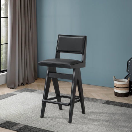 Keira Black PU Bar Stool (Set of 2) by Ashcroft Imports at Eve Furniture