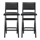 Keira Black PU Bar Stool (Set of 2) by Ashcroft Imports at Eve Furniture