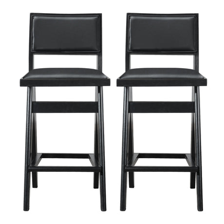 Keira Black PU Bar Stool (Set of 2) by Ashcroft Imports at Eve Furniture
