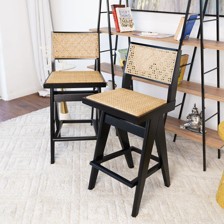 Keira Rattan Bar Stool (Set of 2) by Ashcroft Furniture at Eve Furniture