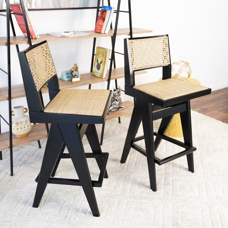 Keira Rattan Bar Stool (Set of 2) by Ashcroft Imports at Eve Furniture