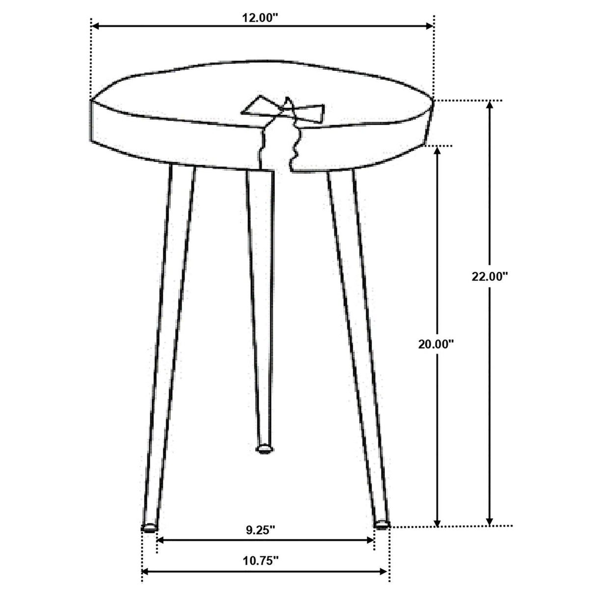 Keith Natural and Black Round Wood Top Side Table by Coaster at Eve Furniture