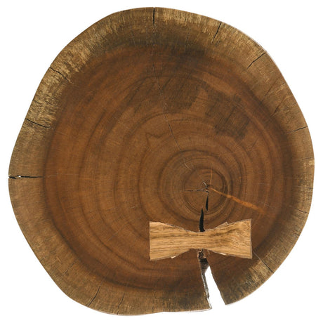 Keith Natural and Black Round Wood Top Side Table by Coaster at Eve Furniture