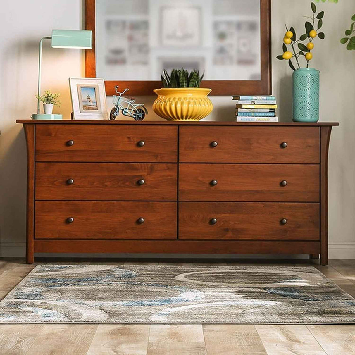 Keizer Dark Cherry Mirror by Furniture of America at Eve Furniture