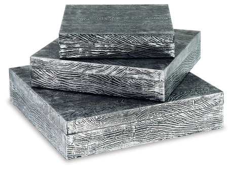 Keldy Antique Pewter Finish Box by Ashley at Eve Furniture