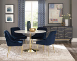 Kella Natural Marble and Gold Round Dining Table by Coaster at Eve Furniture
