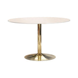 Kella Natural Marble and Gold Round Dining Table by Coaster at Eve Furniture