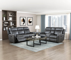Kellen Smoky Gray Power Double Reclining Living Room Set by Homelegance at Eve Furniture