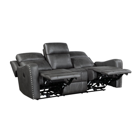 Kellen Smoky Gray Power Double Reclining Living Room Set by Homelegance at Eve Furniture