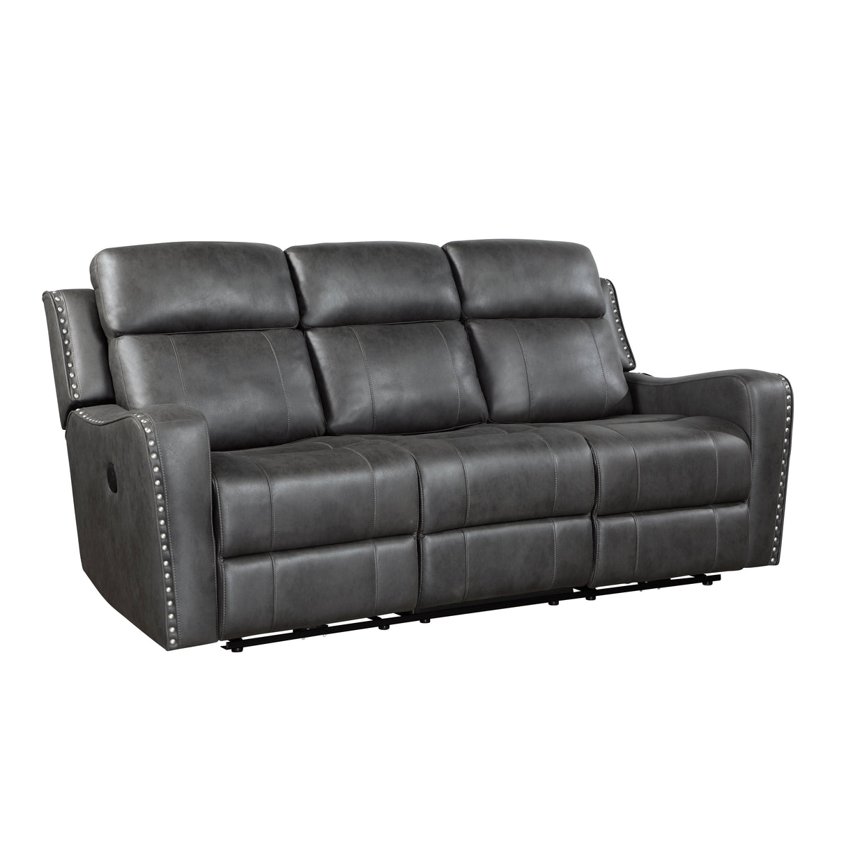 Kellen Smoky Gray Power Double Reclining Sofa by Homelegance at Eve Furniture