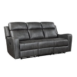 Kellen Smoky Gray Power Double Reclining Sofa by Homelegance at Eve Furniture