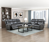 Kellen Smoky Gray Power Double Reclining Sofa by Homelegance at Eve Furniture