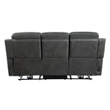 Kellen Smoky Gray Power Double Reclining Sofa by Homelegance at Eve Furniture