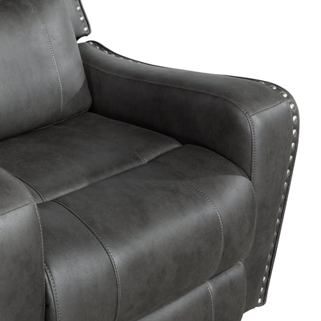 Kellen Smoky Gray Power Double Reclining Sofa by Homelegance at Eve Furniture