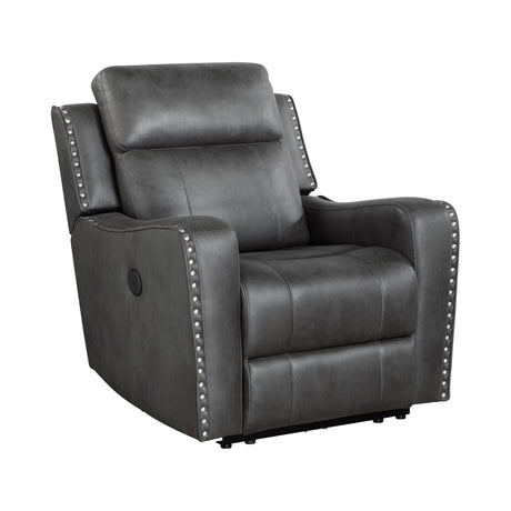 Kellen Smoky Gray Power Reclining Chair by Homelegance at Eve Furniture