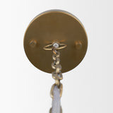 Keller Tall Antiqued Brass Metal 1-Light Pendant by Mercana at Eve Furniture