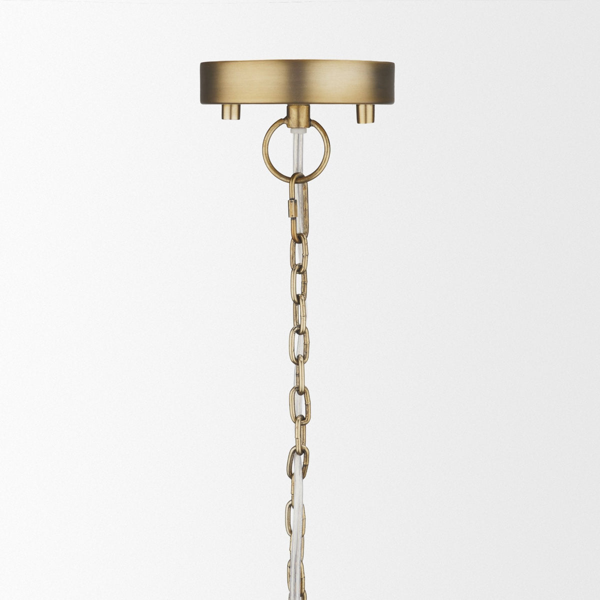 Keller Tall Antiqued Brass Metal 1-Light Pendant by Mercana at Eve Furniture