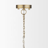 Keller Tall Antiqued Brass Metal 1-Light Pendant by Mercana at Eve Furniture