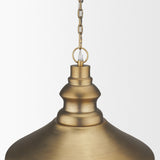 Keller Tall Antiqued Brass Metal 1-Light Pendant by Mercana at Eve Furniture