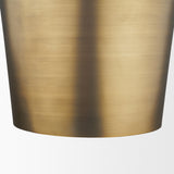 Keller Tall Antiqued Brass Metal 1-Light Pendant by Mercana at Eve Furniture