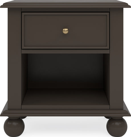 Kellie Bourbon 1-Drawer Nightstand by Modus Furniture at Eve Furniture