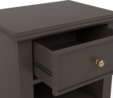 Kellie Bourbon 1-Drawer Nightstand by Modus Furniture at Eve Furniture