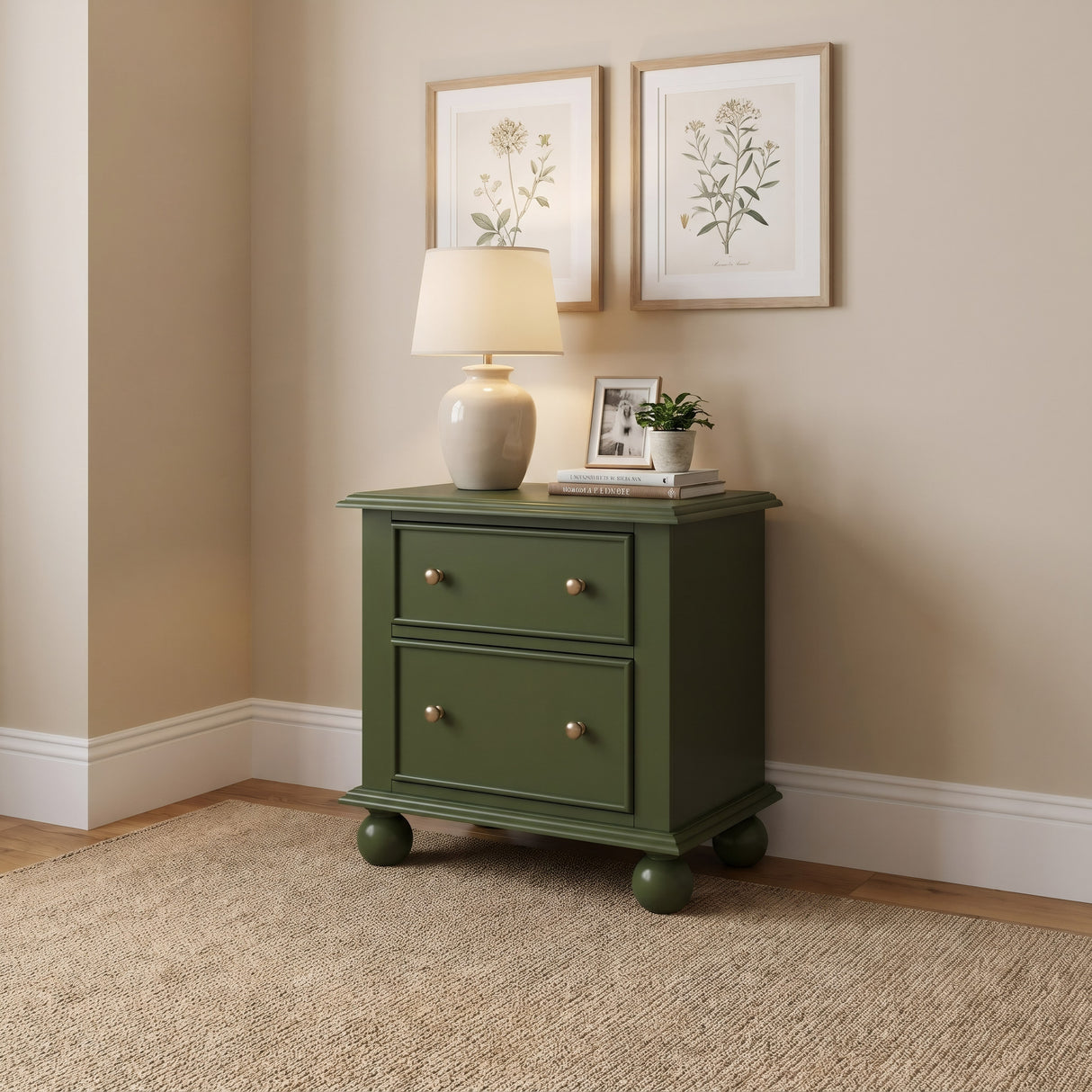 Kellie Juniper 2-Drawer Nightstand