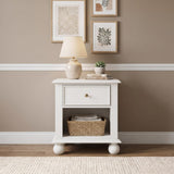 Kellie Milkstone 1-Drawer Nightstand by Modus Furniture at Eve Furniture