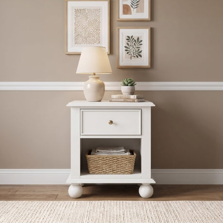 Kellie Milkstone 1-Drawer Nightstand by Modus Furniture at Eve Furniture