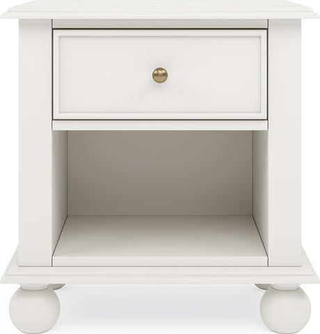 Kellie Milkstone 1-Drawer Nightstand by Modus Furniture at Eve Furniture