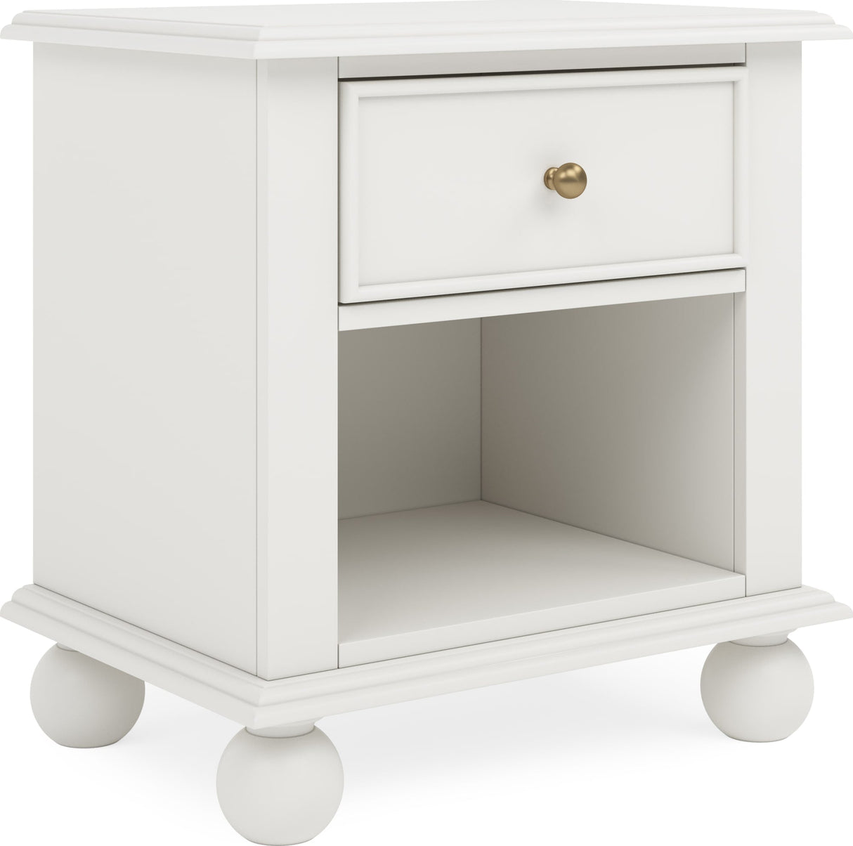 Kellie Milkstone 1-Drawer Nightstand by Modus Furniture at Eve Furniture