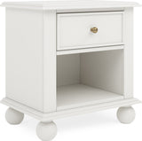 Kellie Milkstone 1-Drawer Nightstand by Modus Furniture at Eve Furniture