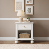 Kellie Milkstone 1-Drawer Nightstand by Modus Furniture at Eve Furniture