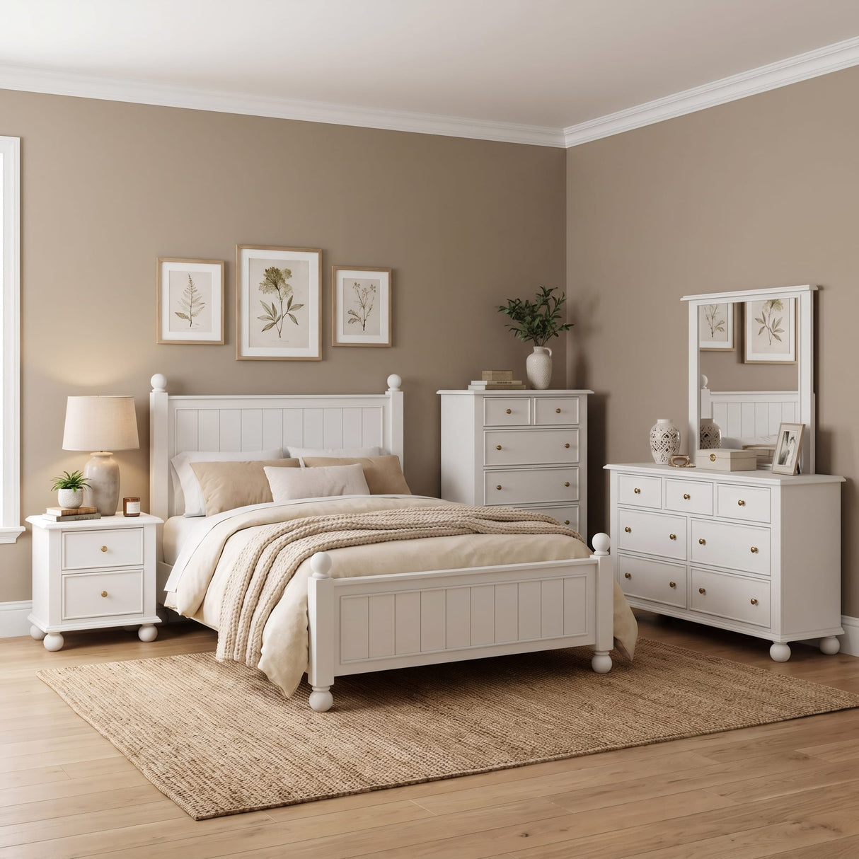 Kellie Milkstone King Panel Bed