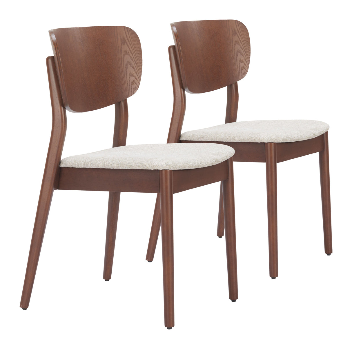 Kellua Beige & Walnut Dining Chair (Set of 2) by Zuomod at Eve Furniture