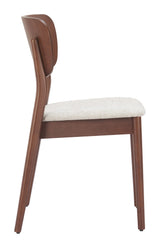 Kellua Beige & Walnut Dining Chair (Set of 2) by Zuomod at Eve Furniture