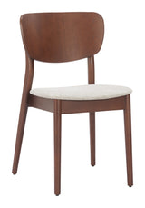 Kellua Beige & Walnut Dining Chair (Set of 2) by Zuomod at Eve Furniture
