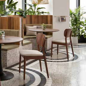 Kellua Beige & Walnut Dining Chair (Set of 2) by Zuomod at Eve Furniture
