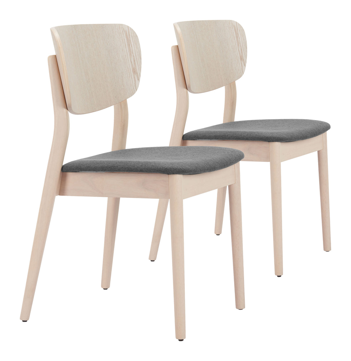 Kellua Gray & Natural Dining Chair (Set of 2) by Zuomod at Eve Furniture
