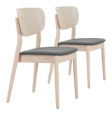 Kellua Gray & Natural Dining Chair (Set of 2) by Zuomod at Eve Furniture